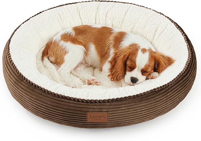 Love's cabin Round Donut Cat and Dog Cushion Bed, 30in Pet Bed by Lovescabin