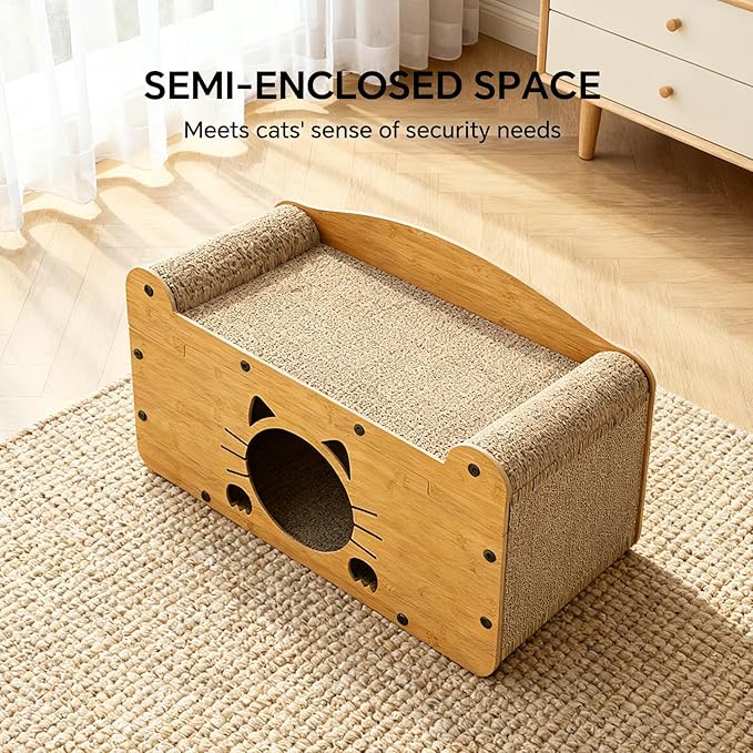Cat Scratcher House, 2-in-1 Cardboard Cat House - Image 3