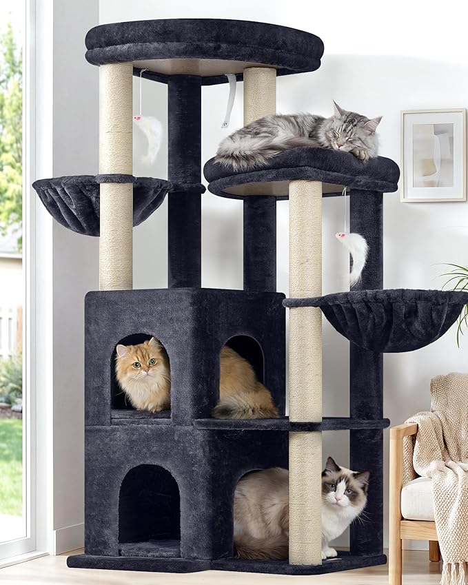 Globlazer Cat Tree Tower for Indoor Cats, Sturdy Adult Cat Tree House for Large by Globlazer