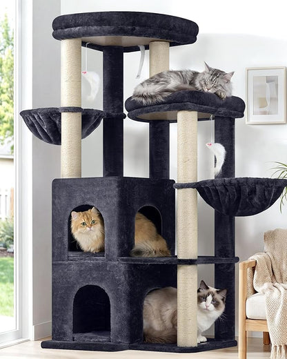 Globlazer Cat Tree Tower for Indoor Cats, Sturdy Adult Cat Tree House for Large by Globlazer