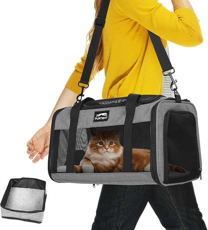 TSA Approved Pet Carrier for Small Cats and Puppies, Soft-Sided and Foldable by FURTENT