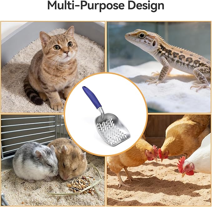Cat Litter Scoop, Large Long Handle Kitty Metal Scooper, Heavy Duty Aluminum - Image 8