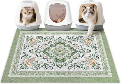 Unicorn Catcher Cat Litter Mat 40" x 30" Non-Slip Litter Box Mat Washable by UnicornCatcher
