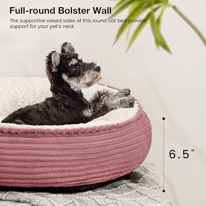 Love's cabin Round Donut Cat and Dog Cushion Bed, 24in Pet Bed - Image 5