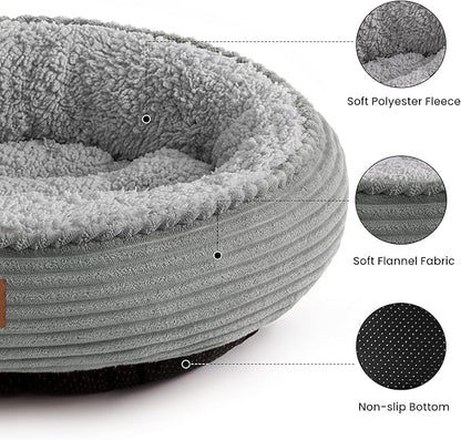 Love's cabin Round Donut Cat and Dog Cushion Bed, 30in Pet Bed - Image 2