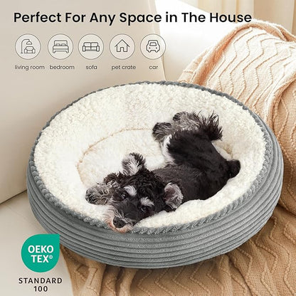 Love's cabin Round Donut Cat and Dog Cushion Bed, 24in Pet Bed - Image 6