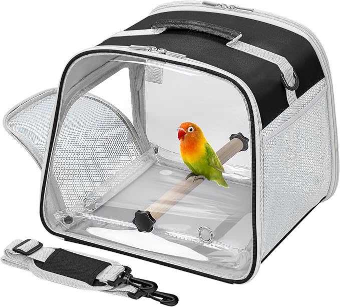 Small Bird Carrier, Large Window Travel Cage by Suertree