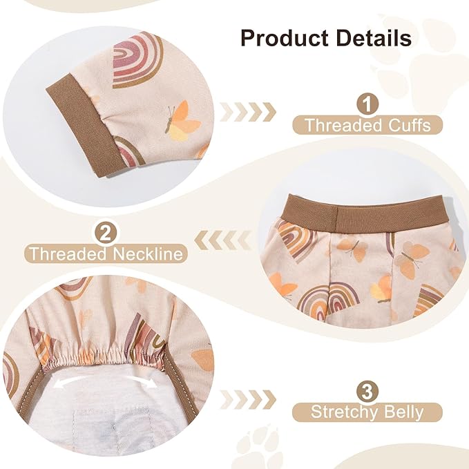 Bienbee Dog Pajamas, 4 Pack Dog Recovery Suit Shedding Suit Cute Soft Puppy - Image 6