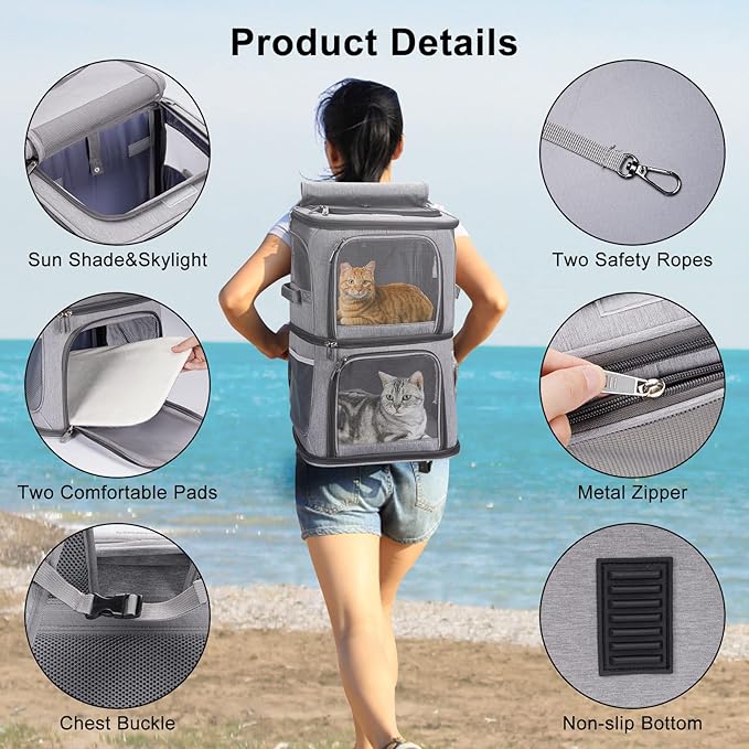 2-in-1 Double Pet Carrier Backpack - Image 5