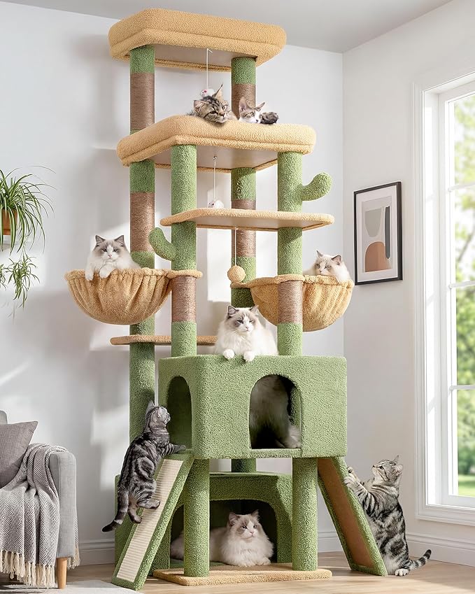 Globlazer Heavy Duty Cat Tree 78 inch Sturdy Cactus Cat Tower by Globlazer
