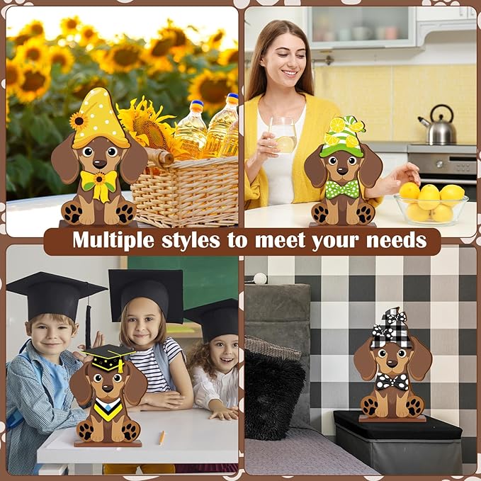 42 Pcs Small Interchangeable Dog Sign Holiday Summer Decor Seasonal Table - Image 7