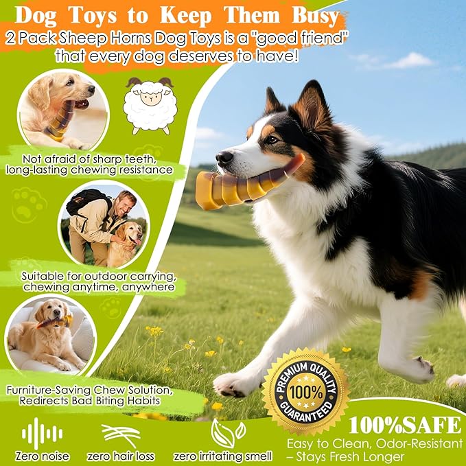WOWBALA Dog Chew Toys for Aggressive Chewers, 2 Pack Indestructible Dog Toys - Image 6