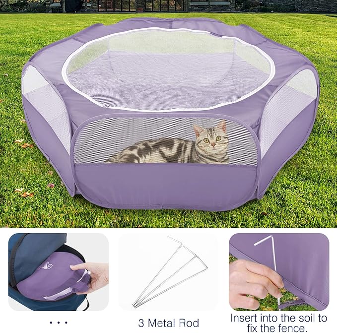 Pawaboo Small Animals Playpen, Waterproof Small Pet Cage Tent - Image 5