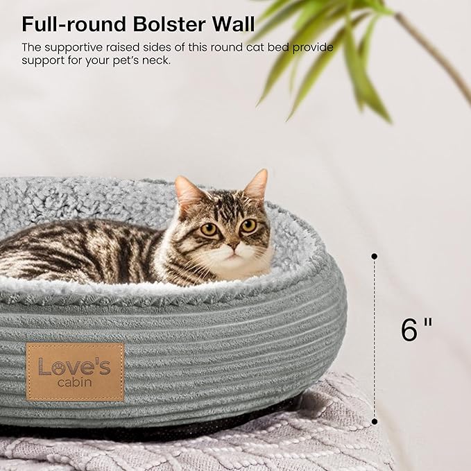 Love's cabin Round Donut Cat and Dog Cushion Bed, 20in Pet Bed - Image 7
