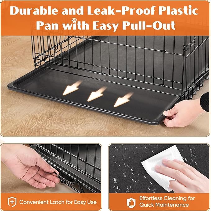 Sweetcrispy 18 Inch Single Door Dog Crate, Metal Pet Kennel - Image 4