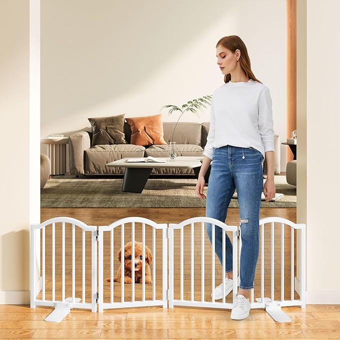 Snughome Short Dog Gate Indoor, Expands Up to 48’’ Wide Foldable Pet Gate by Snughome