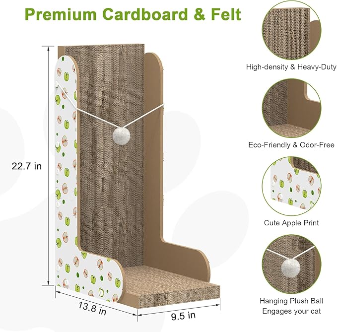 TIMHAKA Cat Scratcher, 22.7 Inch L-Shaped Cat Scratching Board - Image 2