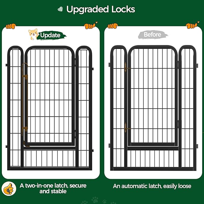 Yaheetech Dog Playpen, 40 Inch 8 Panels Heavy Duty Metal Pet Fence - Image 8