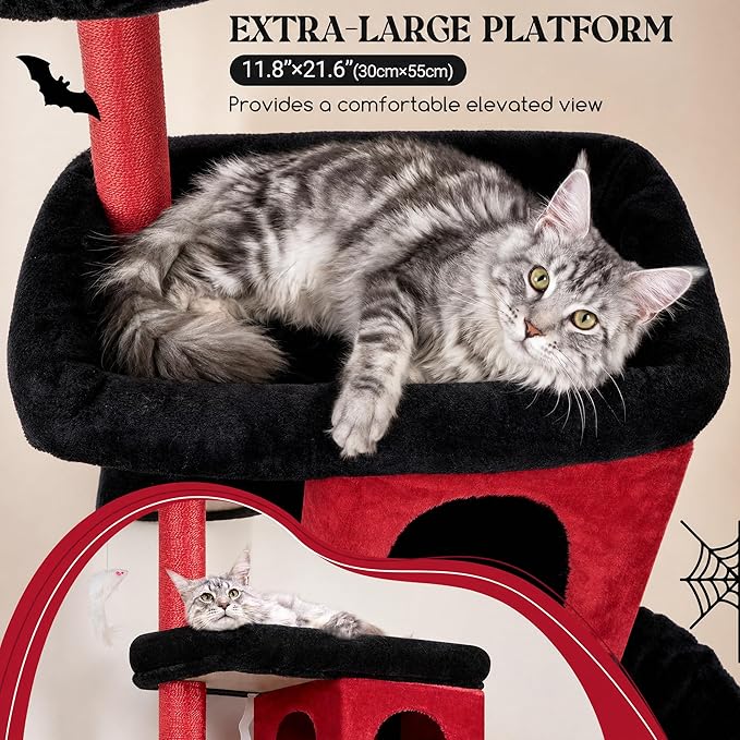 Globlazer Heavy Duty Gothic Cat Tree, 72in Large Cat Tower - Image 2