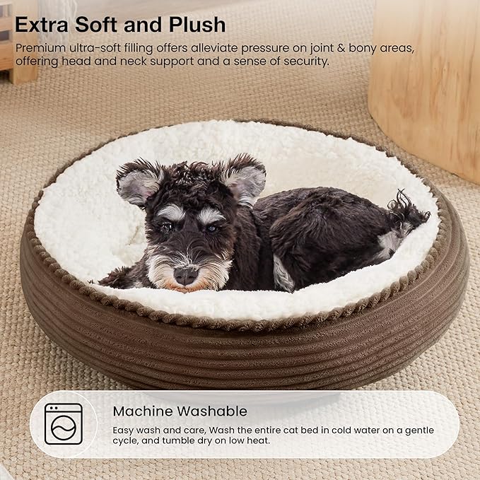 Love's cabin Round Donut Cat and Dog Cushion Bed, 24in Pet Bed - Image 7