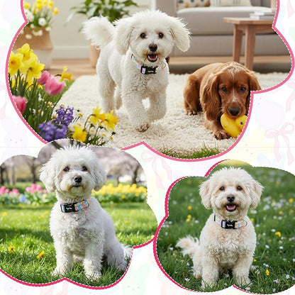 Easter Dog Collar with Cute Bunny & Bow Patterns, Medium Dog Collar with - Image 5