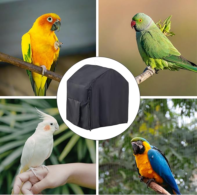 Bird Cage Cover Blackout for Good Night, 11.6 x 8.6 x 15.7 in Dustproof - Image 7