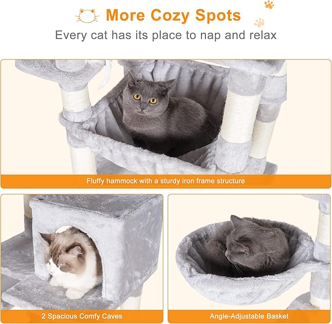 Heybly Cat Tree, 70 inches Tall Cat Tower condo - Image 5