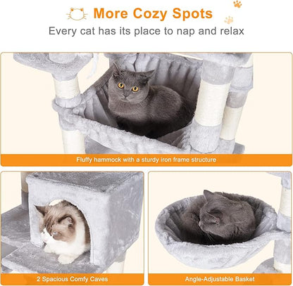 Heybly Cat Tree, 70 inches Tall Cat Tower condo - Image 5