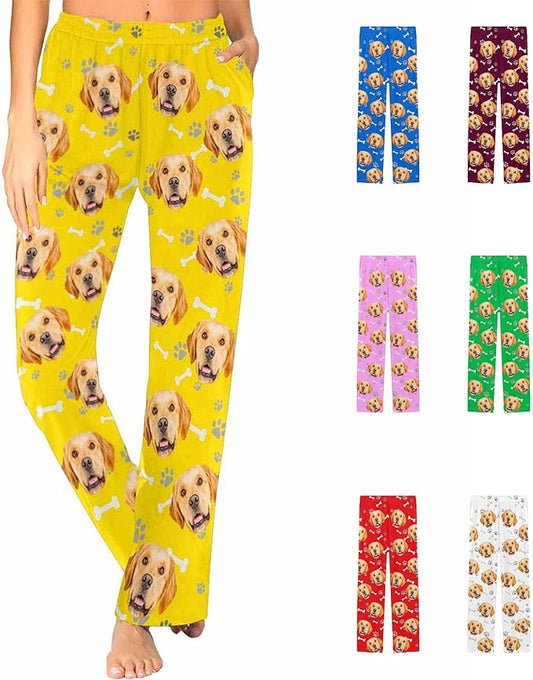 Personalized Pajama Pants for Women Custom Photo Face Printed Pajama Bottoms by FunStudio