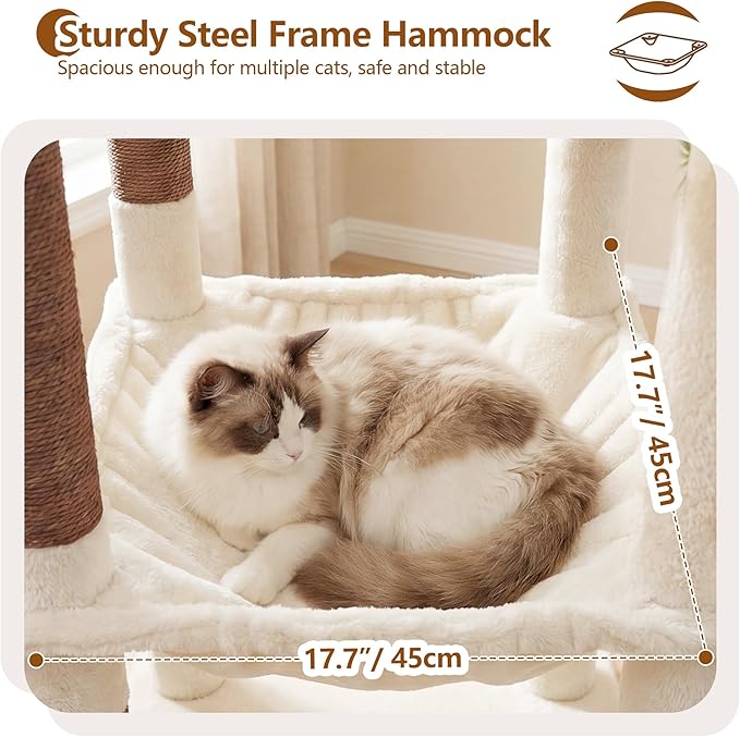 Heybly Cat Tree, 53.1-Inch Corner Stable Cat Tower - Image 3