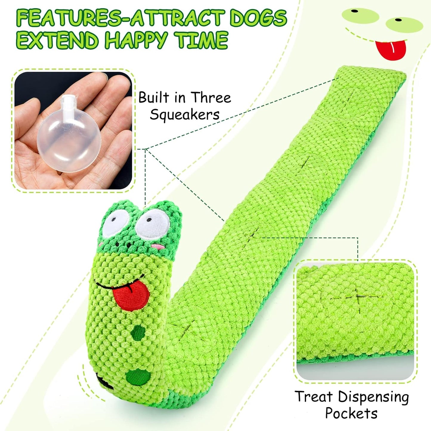 Squeak Dog Toys for Stress Release & Boredom Relief, Dog Puzzle IQ Training, Snuffle Foraging Instinct Training - Suitable for Small, Medium & Large Dogs