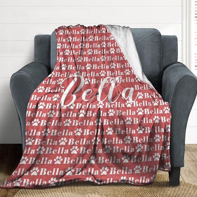 Personalized Paw Print Dog Blanket - Image 4