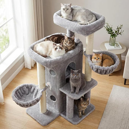 Heybly Cat Tree with Reinforced Big Base, 41.3-Inch Sturdy Cat Tower - Image 9