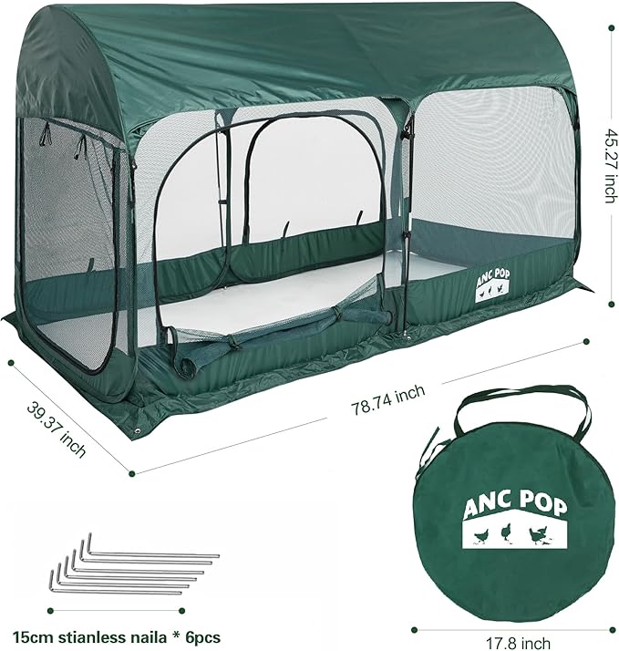ANC POP Portable Chicken Run Large Pop-Up Chicken Pen - Image 5