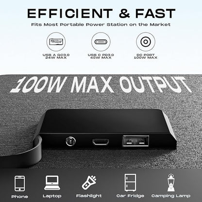 MARBERO 100W Portable Solar Panel IP68 Waterproof 100 Watt 20V Foldable Solar - Image 5