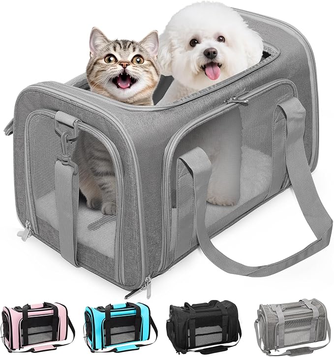 Expandable Cat Carrier Airline Approved Soft-Sided Pet Travel Carrier by Lowiparr