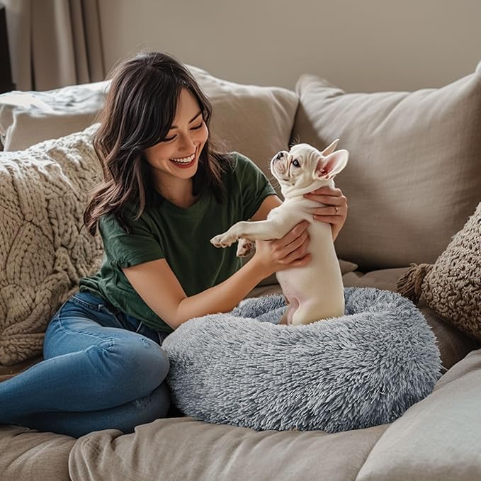Dogs Bed for Small Dogs, Anti-Anxiety Washable Round Bed - Image 6