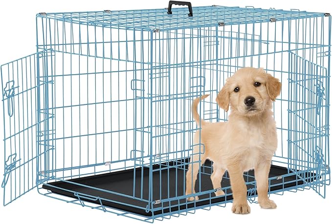 24 Inch Dog Crates for Small Dogs 20LB, Collapsible Dog Cage by TFFnew