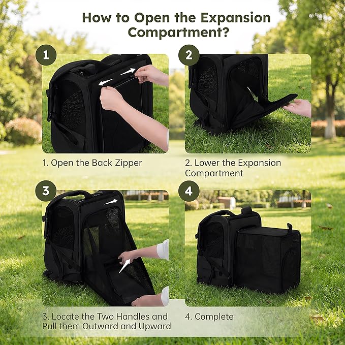 Expandable Cat Backpack Carrier Airline Approved Pet Travel Backpack - Image 4