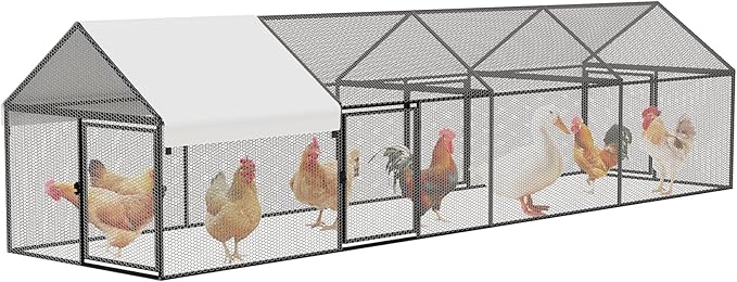 NUGRIART Metal Chicken Coop 157"×40"×40" Chicken Run by NUGRIART
