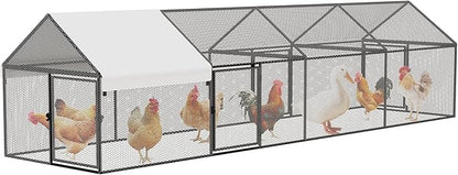 NUGRIART Metal Chicken Coop 157"×40"×40" Chicken Run by NUGRIART