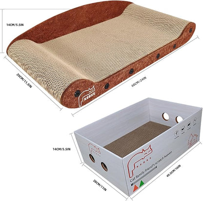 Cat Scratcher 24 Inch Cat Scratching Sofa Bed & 16" Lounge Box - Image 3