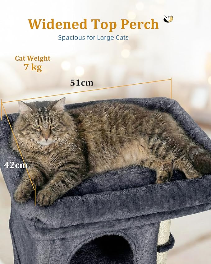 Aechonow Cat Tree for Large Cat, 19x16.5In Large Cat Perch, Adult Cat Tower for - Image 2
