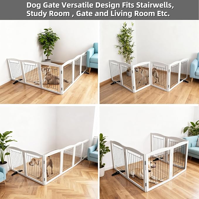 ZJSF Freestanding Dog Fence Indoor, Foldable Dog Gate - Image 4