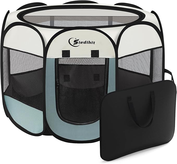 Siedihit Dog Playpen, Puppy Pet Playpen, Medium Dogs Tent Crates Cage by Siedihit