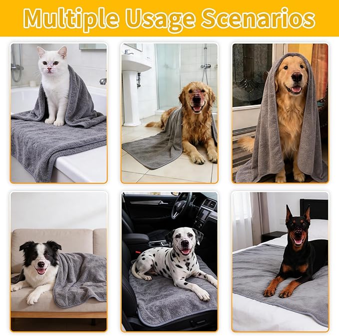 4PCS Dog washing kit, Dog Bath Brush | Dog Washing Gloves | Microfiber Large - Image 2