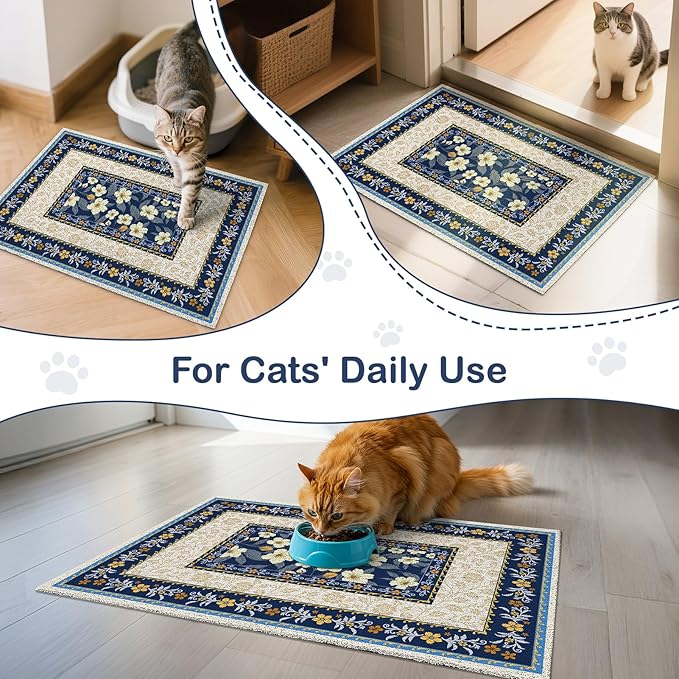 Unicorn Catcher Cat Litter Mat Non-Slip Bottom Litter Box Mat Urine-Proof Soft - Image 7