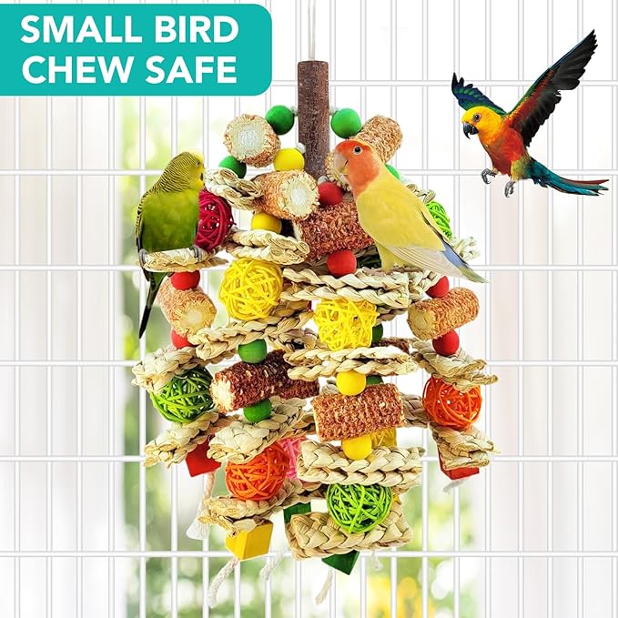 Parrot Chew Toy, Natural Material Bird Foraging Toy - Image 4