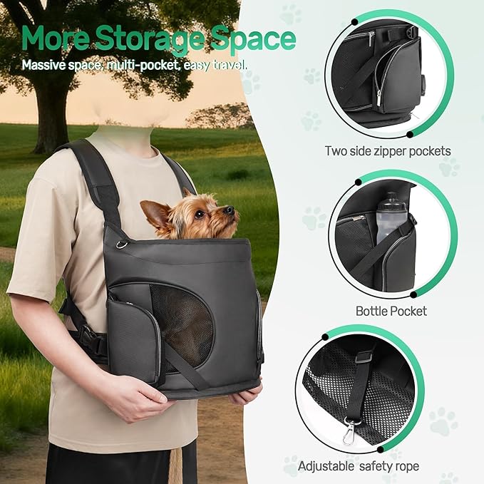 YUDODO Dog Front Backpack Carrier 7-15 lbs, Soft Breathable Pet Front Facing - Image 6