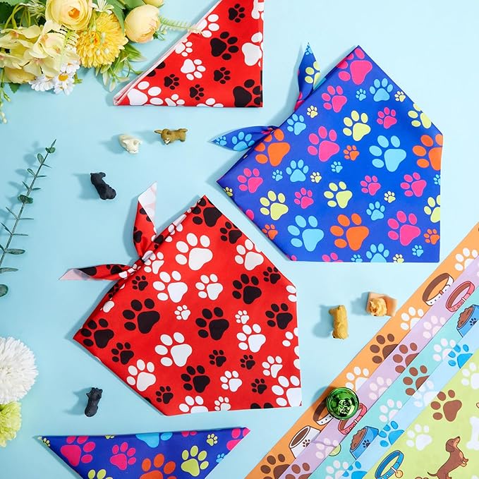 50 Pcs Paw Prints Dog Bandanas Bulk Bone Bandanas - Image 5